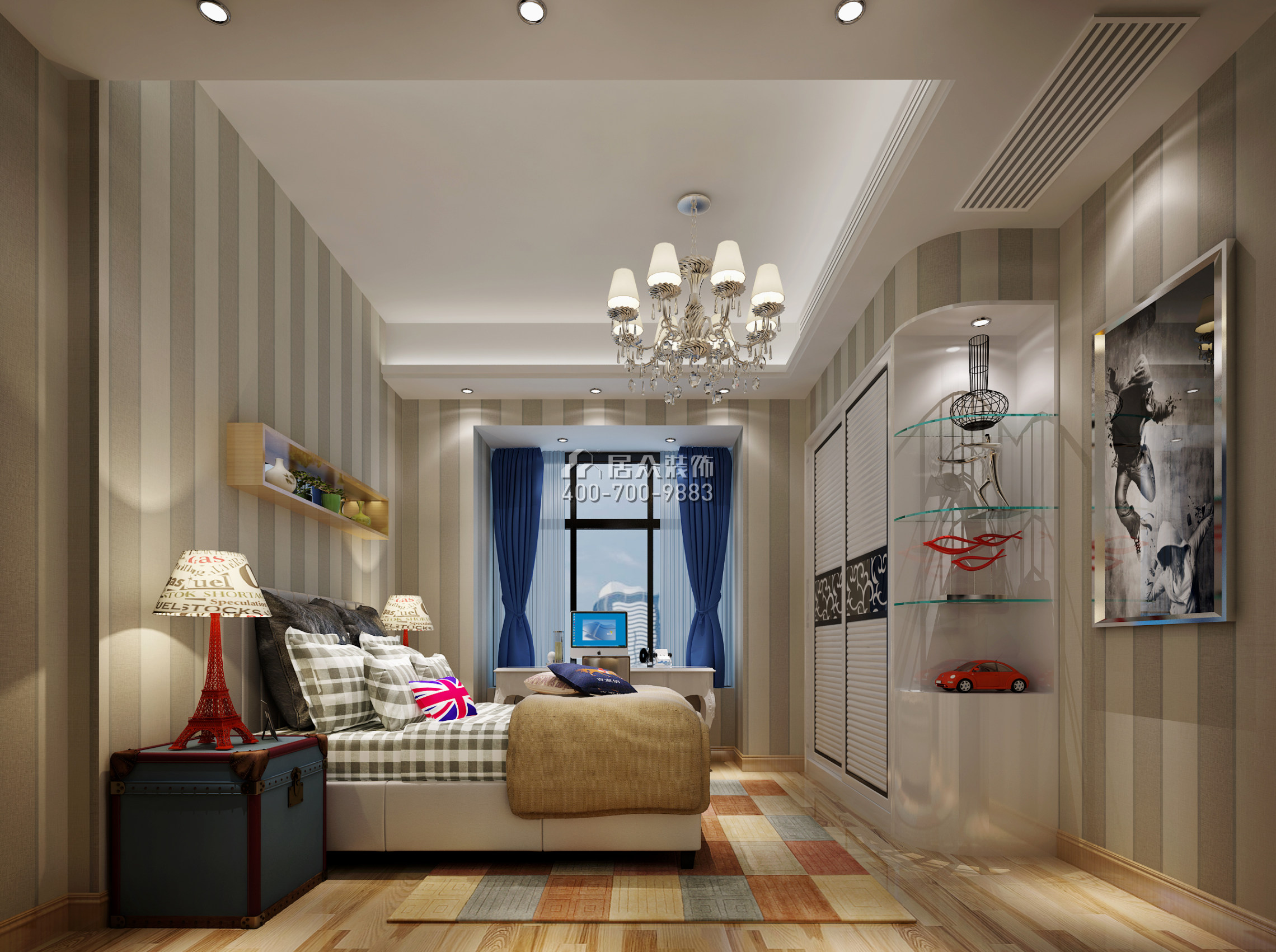 天悅灣170平方米現代簡約風格平層戶型臥室裝修效果圖