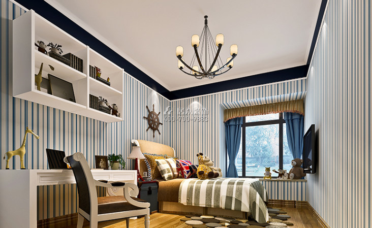 华英城三期140平方米现代简约风格平层户型卧室装修效果图