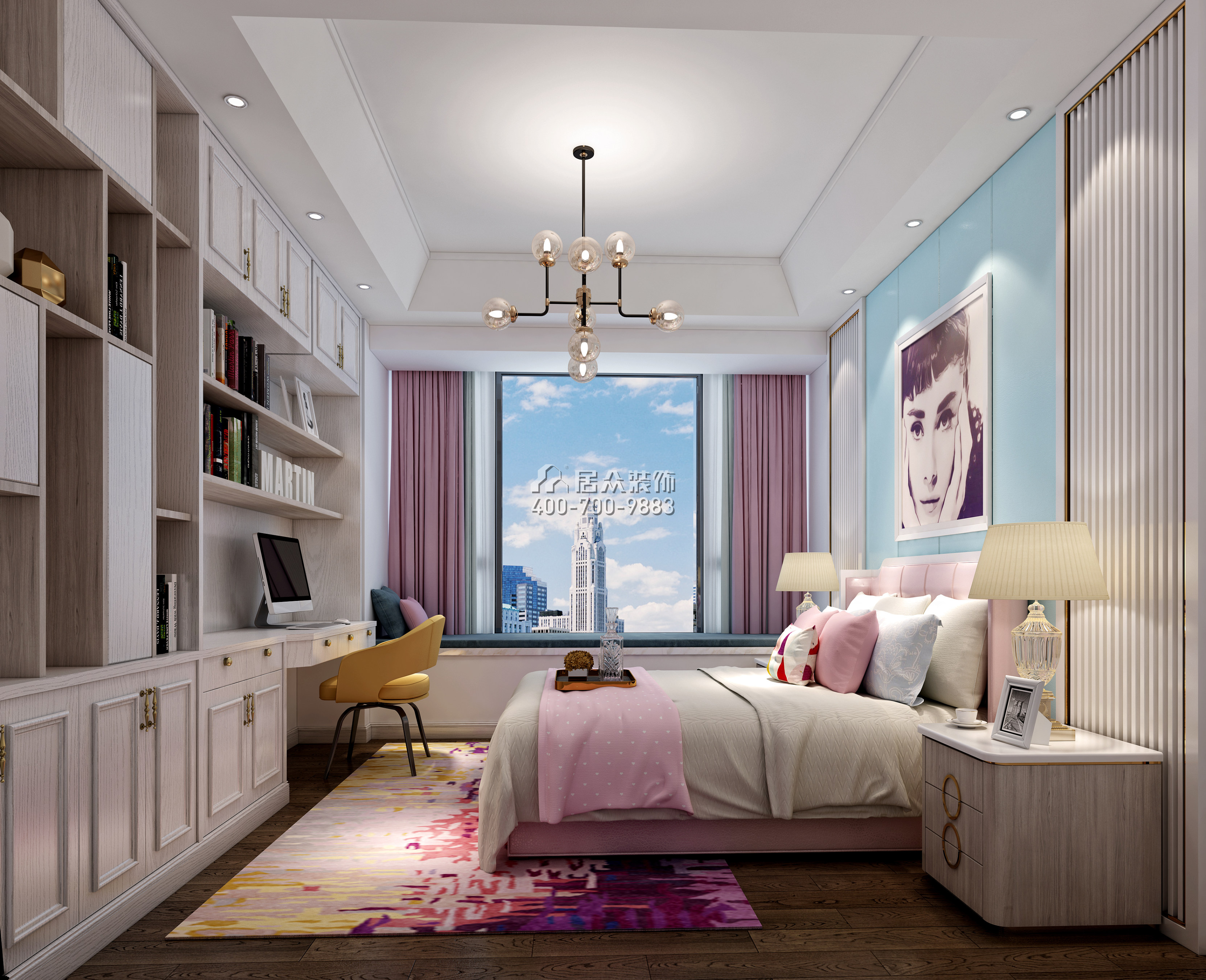錦繡山河200平方米歐式風格平層戶型臥室裝修效果圖