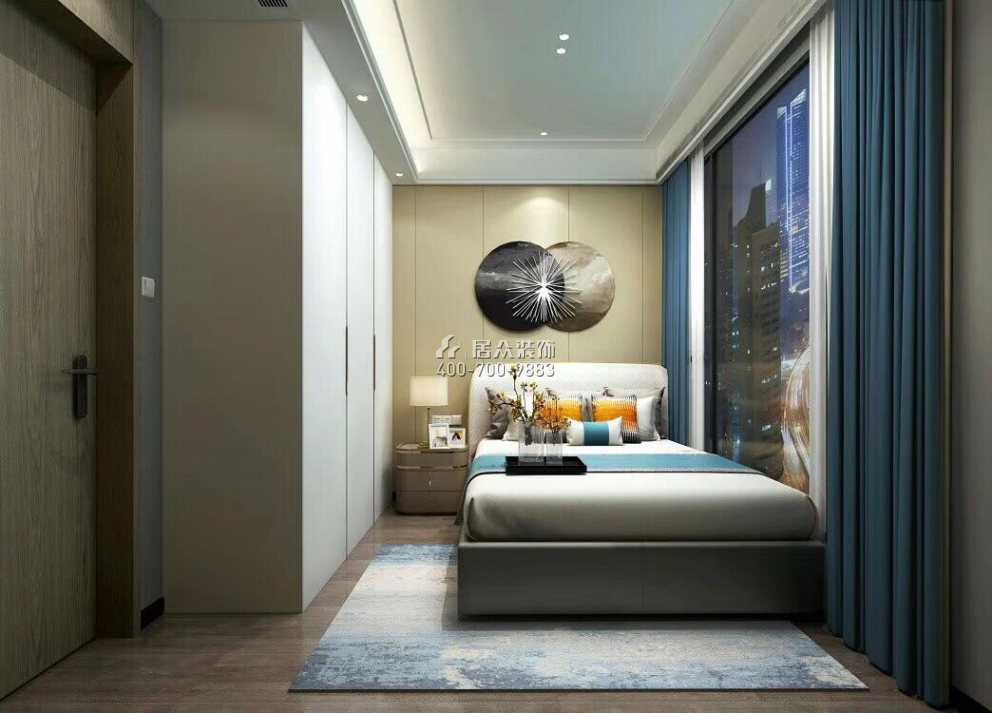 壹方商业中心一期226平方米现代简约风格平层户型卧室装修效果图