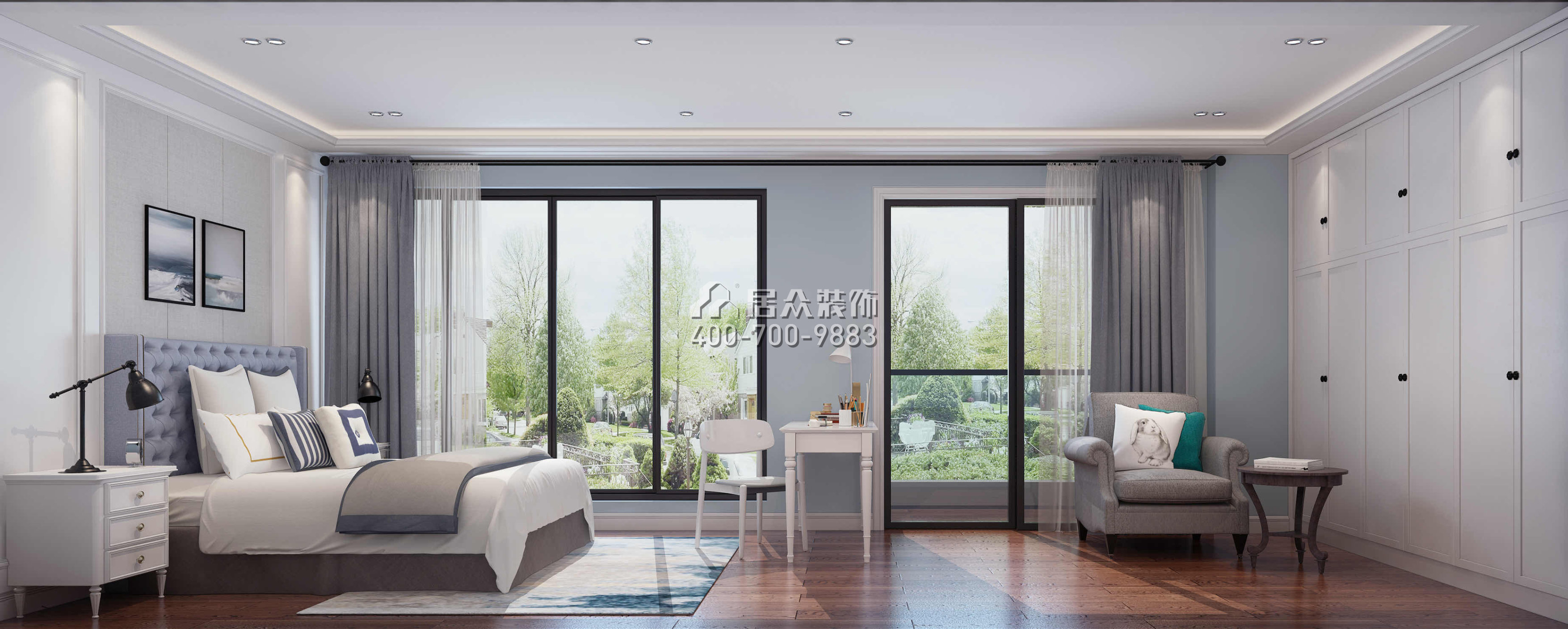 華發新城480平方米中式風格別墅戶型臥室裝修效果圖