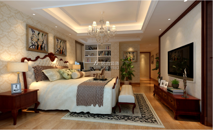 颐和山庄220平方米欧式风格平层户型卧室装修效果图