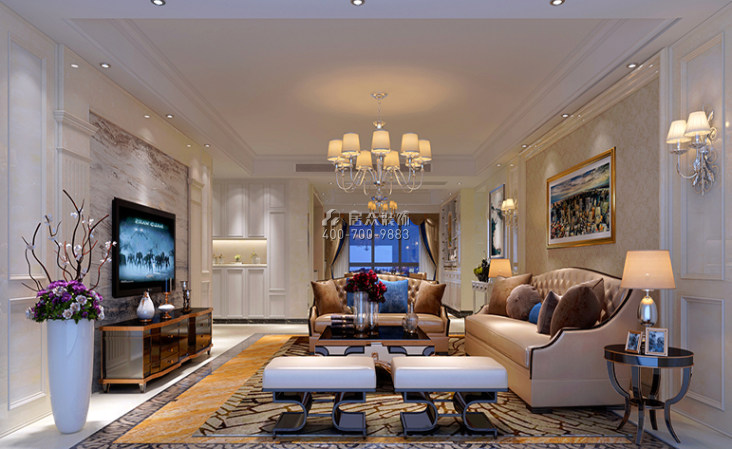 东方天城274平方米欧式风格别墅户型客厅装修效果图