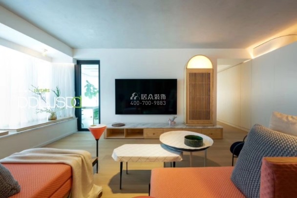 香山里花园三期130平方米现代简约风格平层户型客厅装修效果图
