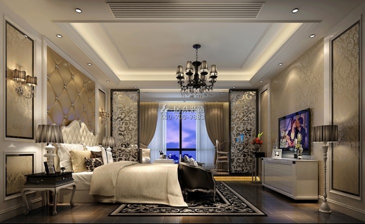 虎门国际公馆600平方米欧式风格别墅户型卧室装修效果图