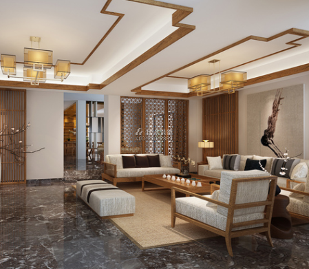 復地御香山350平方米中式風格別墅戶型客廳裝修效果圖