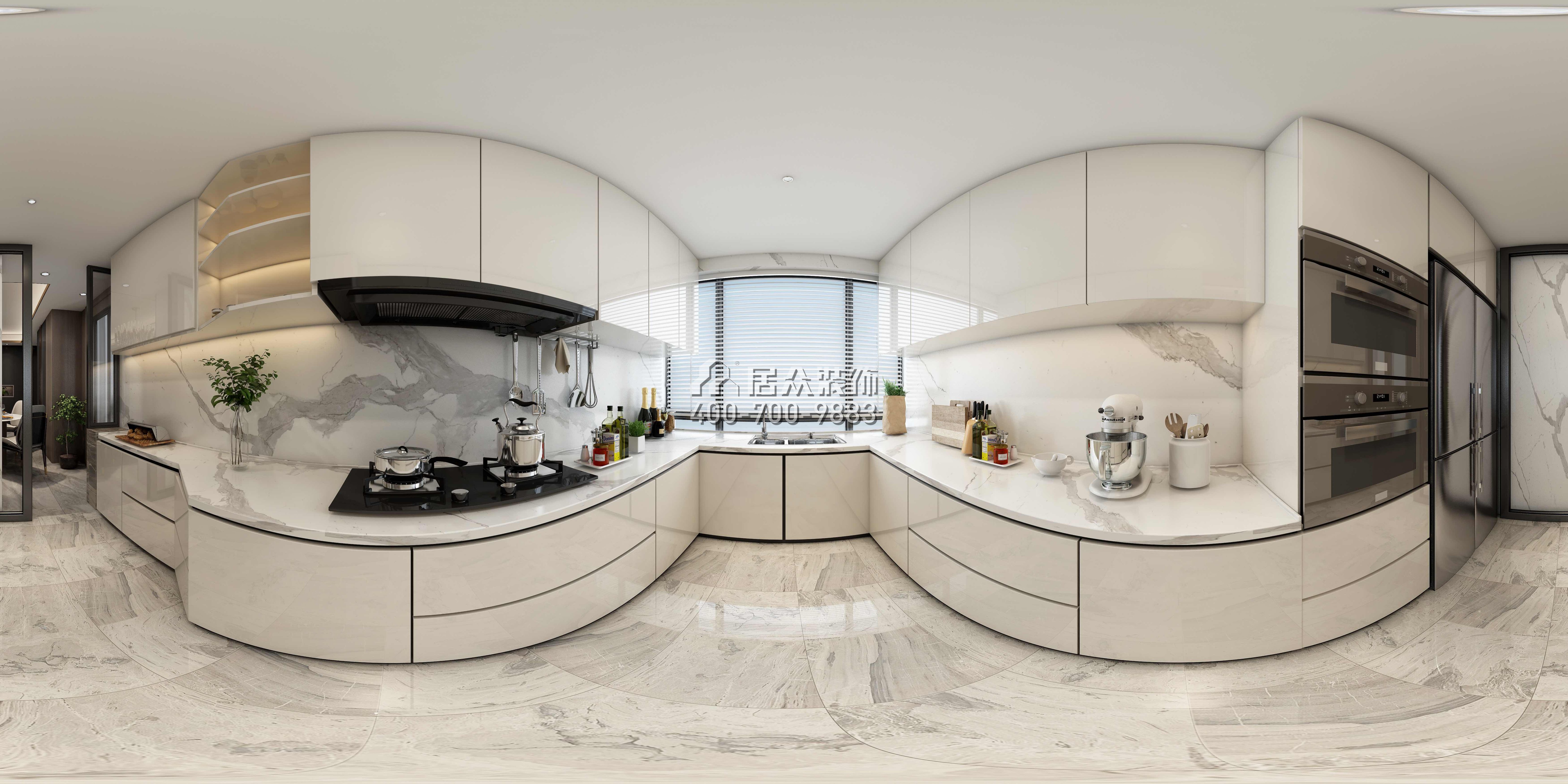 天玺一号200平方米现代简约风格复式户型厨房装修效果图