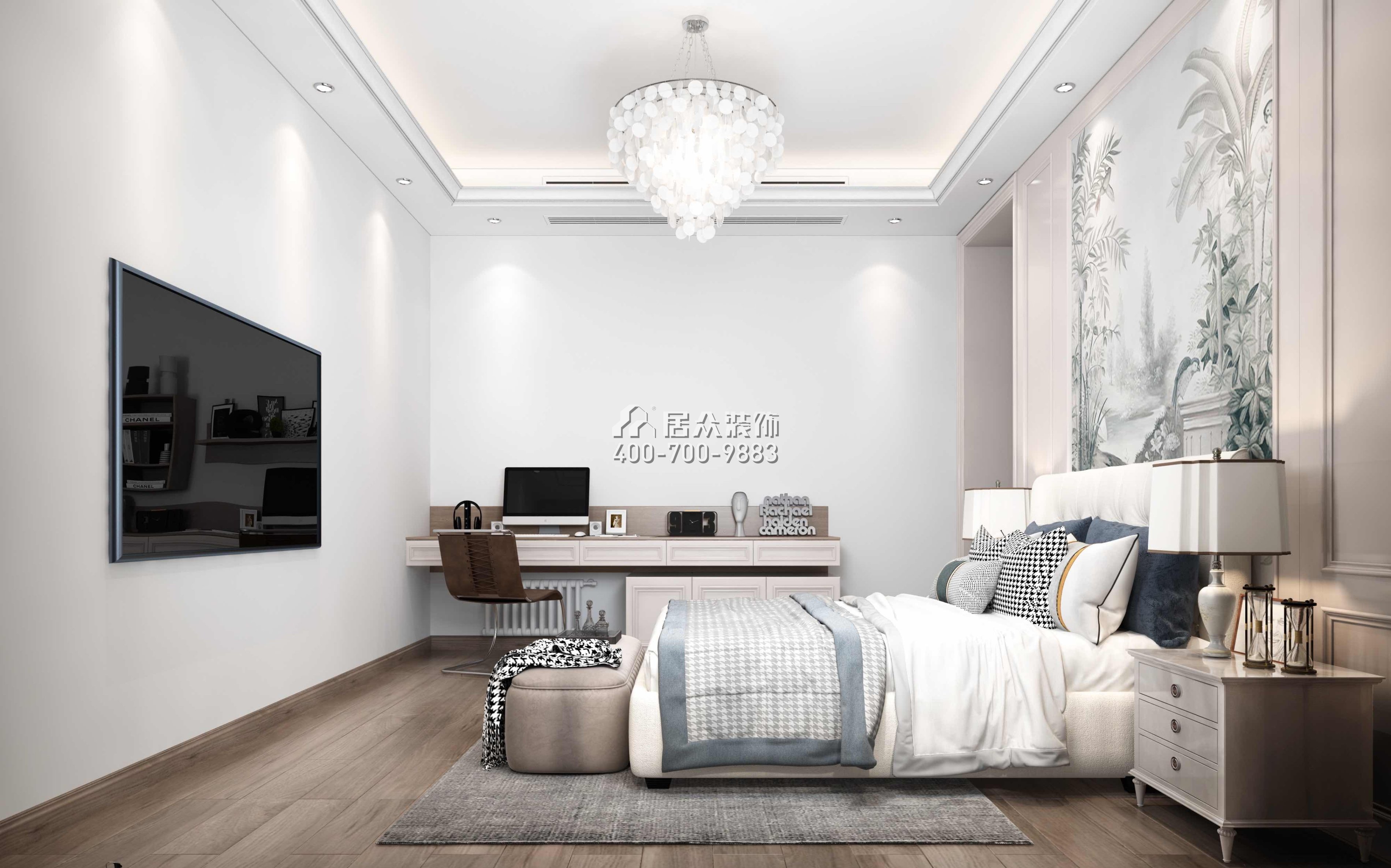 華發山莊360平方米現代簡約風格復式戶型臥室裝修效果圖