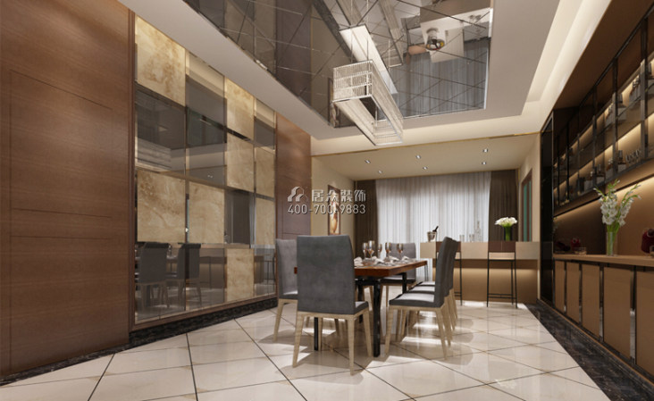 维港半岛280平方米现代简约风格平层户型餐厅装修效果图