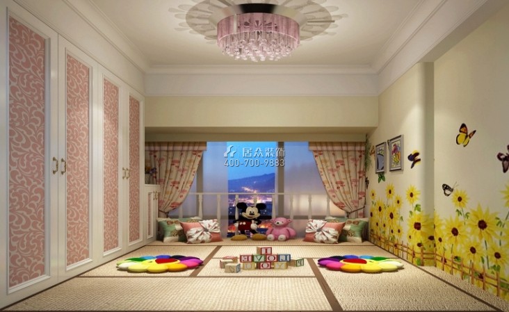 尚东雅轩110平方米欧式风格平层户型儿童房装修效果图