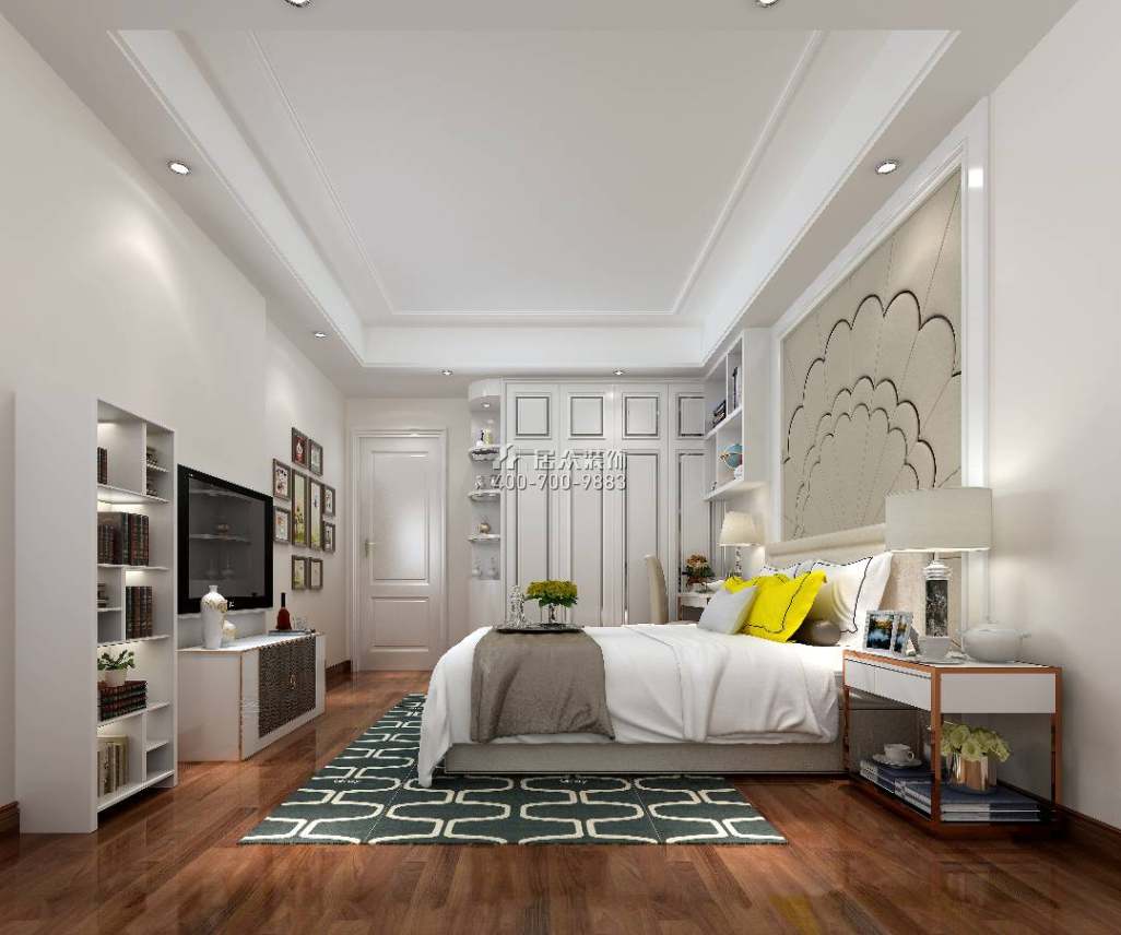 隆生文岭西堤165平方米现代简约风格平层户型卧室装修效果图