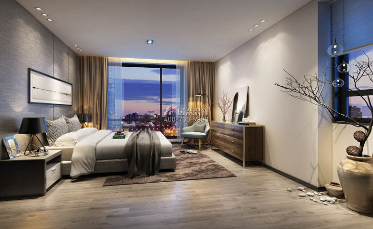 300平方米北欧风格平层户型卧室装修效果图