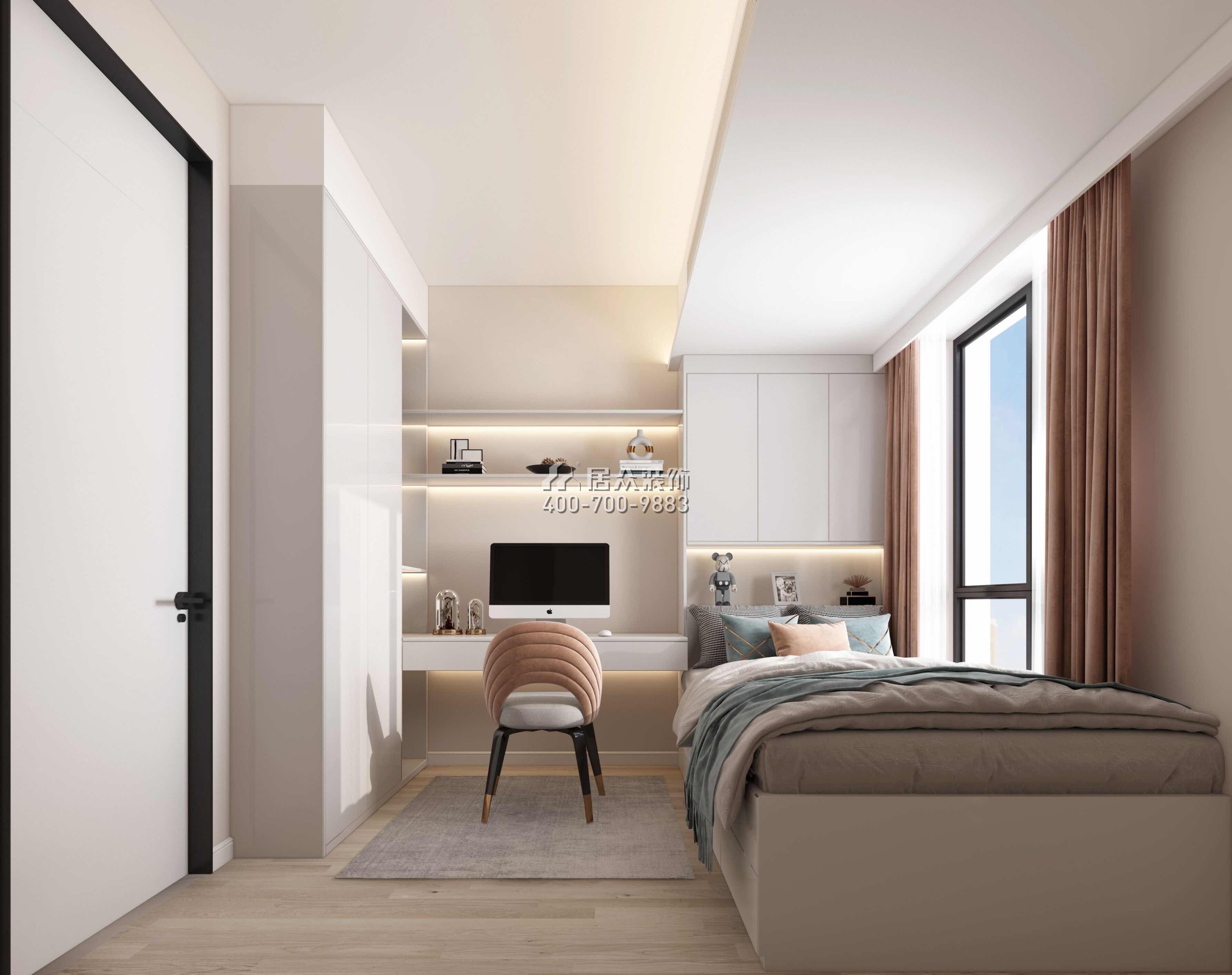 星河天地89平方米现代简约风格平层户型卧室装修效果图