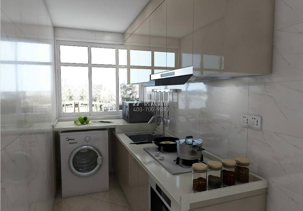 城市主场公寓45平方米中式风格平层户型厨房装修效果图