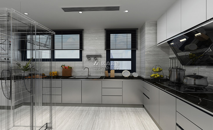 三湘海尚花園二期208平方米現代簡約風格平層戶型廚房裝修效果圖