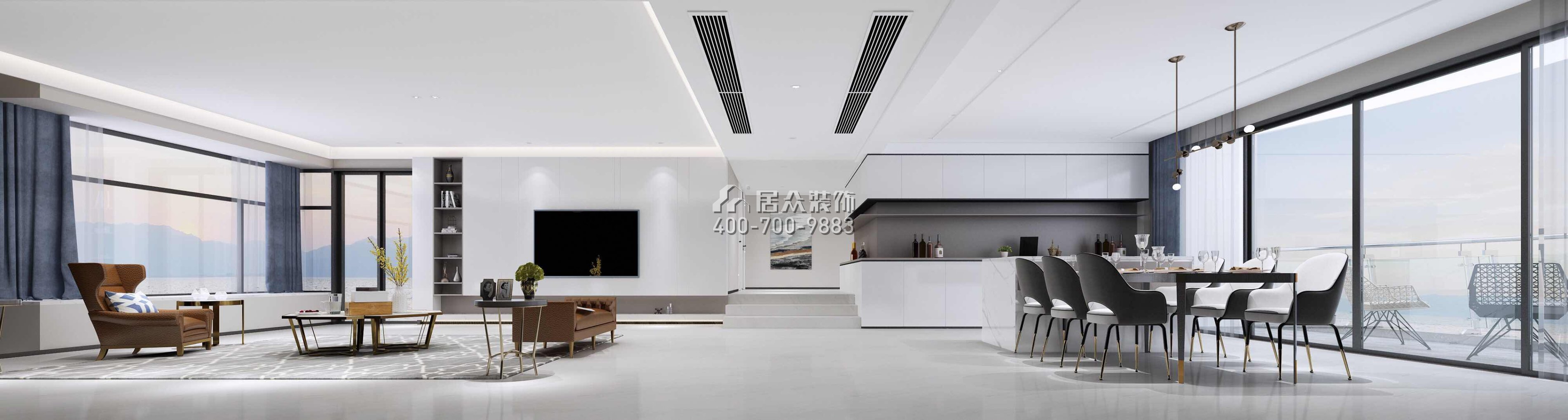 碧海云天200平方米現代簡約風格平層戶型客廳裝修效果圖