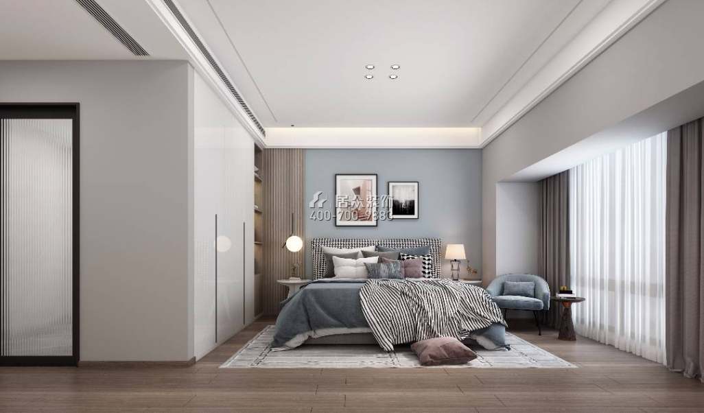 绿景红树湾壹号180平方米现代简约风格平层户型卧室装修效果图