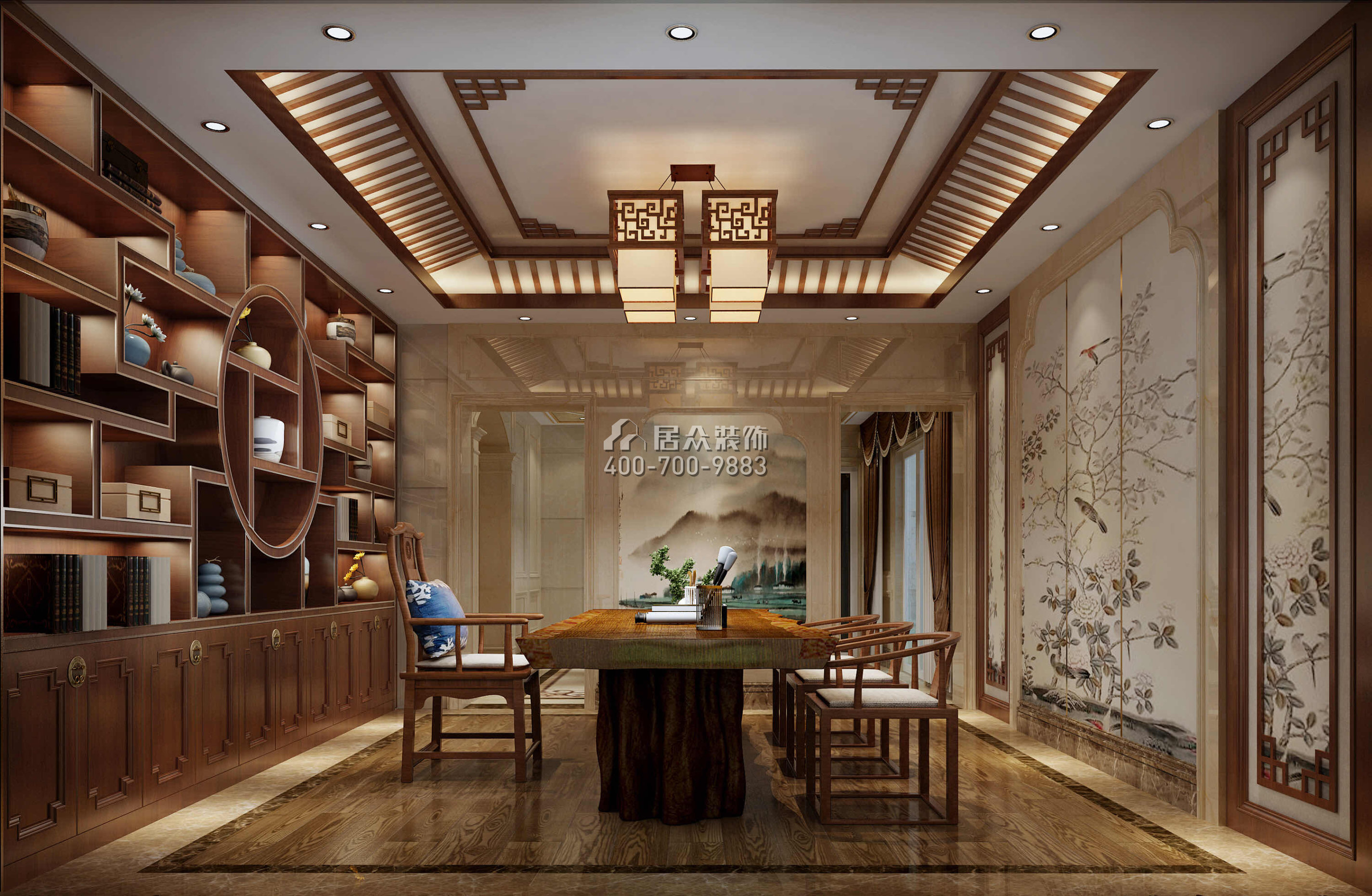 海逸豪庭800平方米欧式风格别墅户型茶室装修效果图