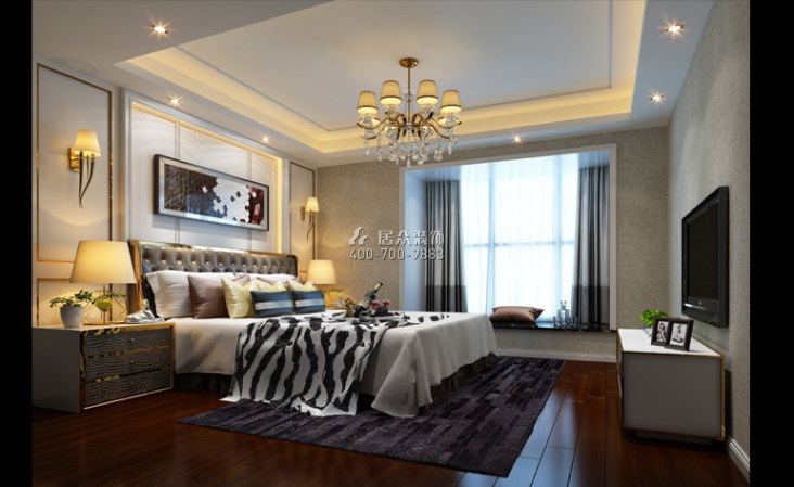 龙光水悦云天 125平方米现代简约风格平层户型卧室装修效果图