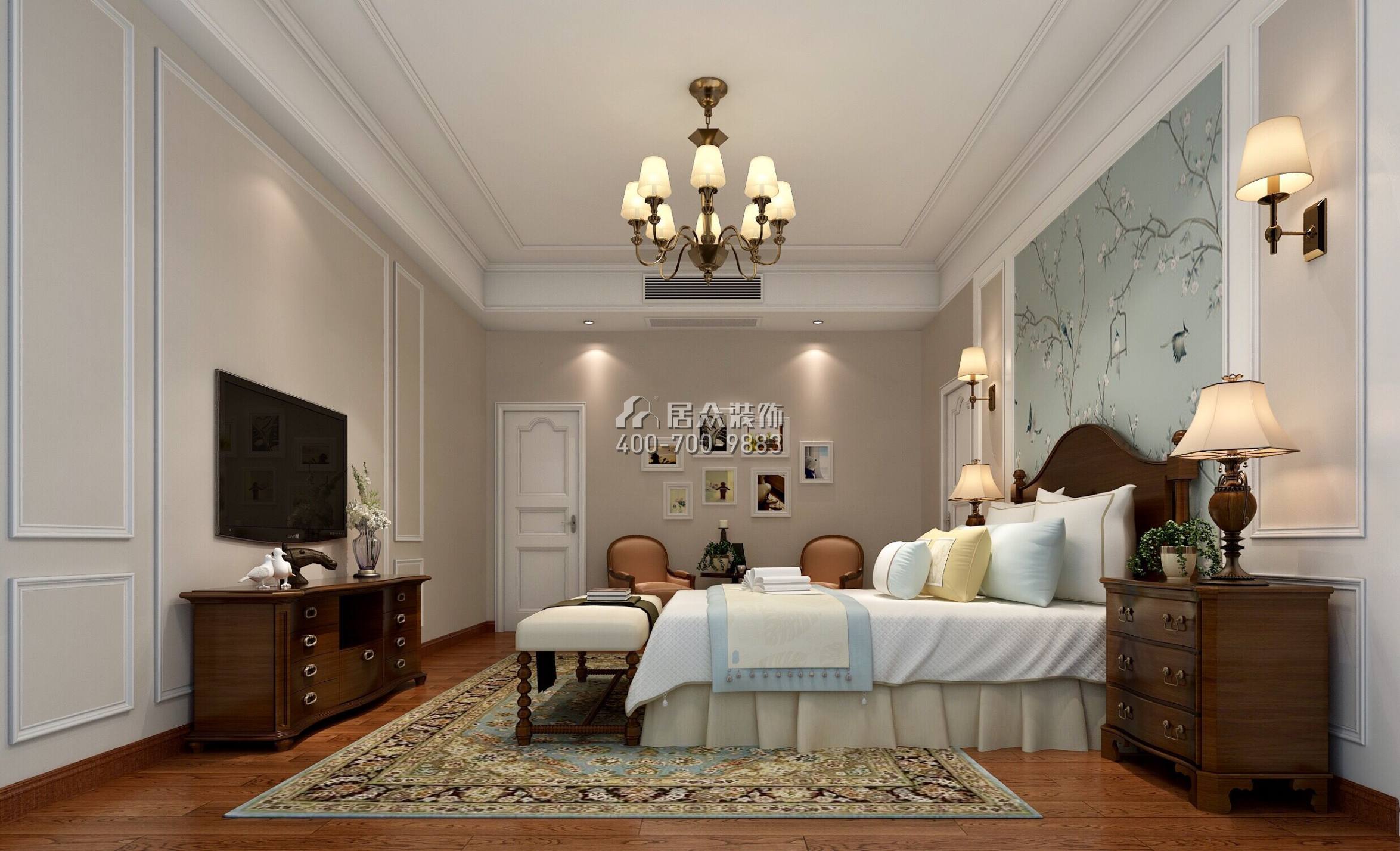观园280平方米美式风格平层户型卧室装修效果图