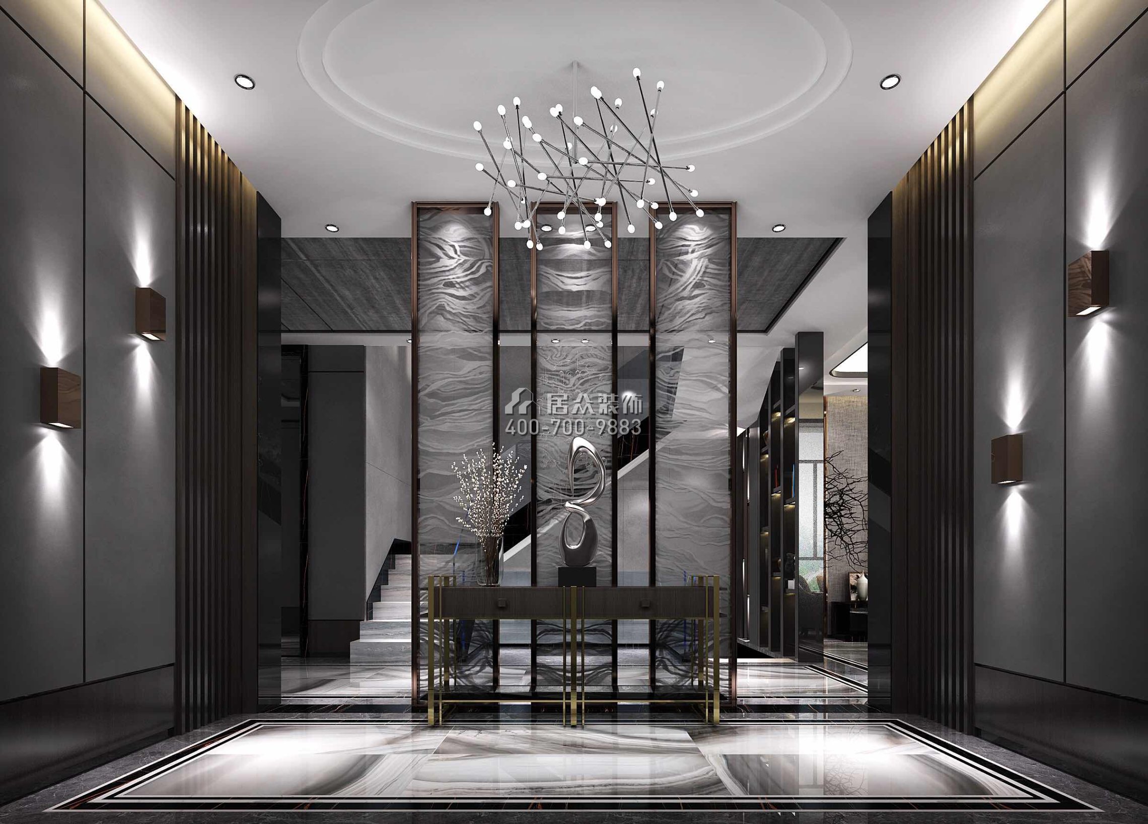 龙光水悦龙湾500平方米现代简约风格别墅户型客厅装修效果图
