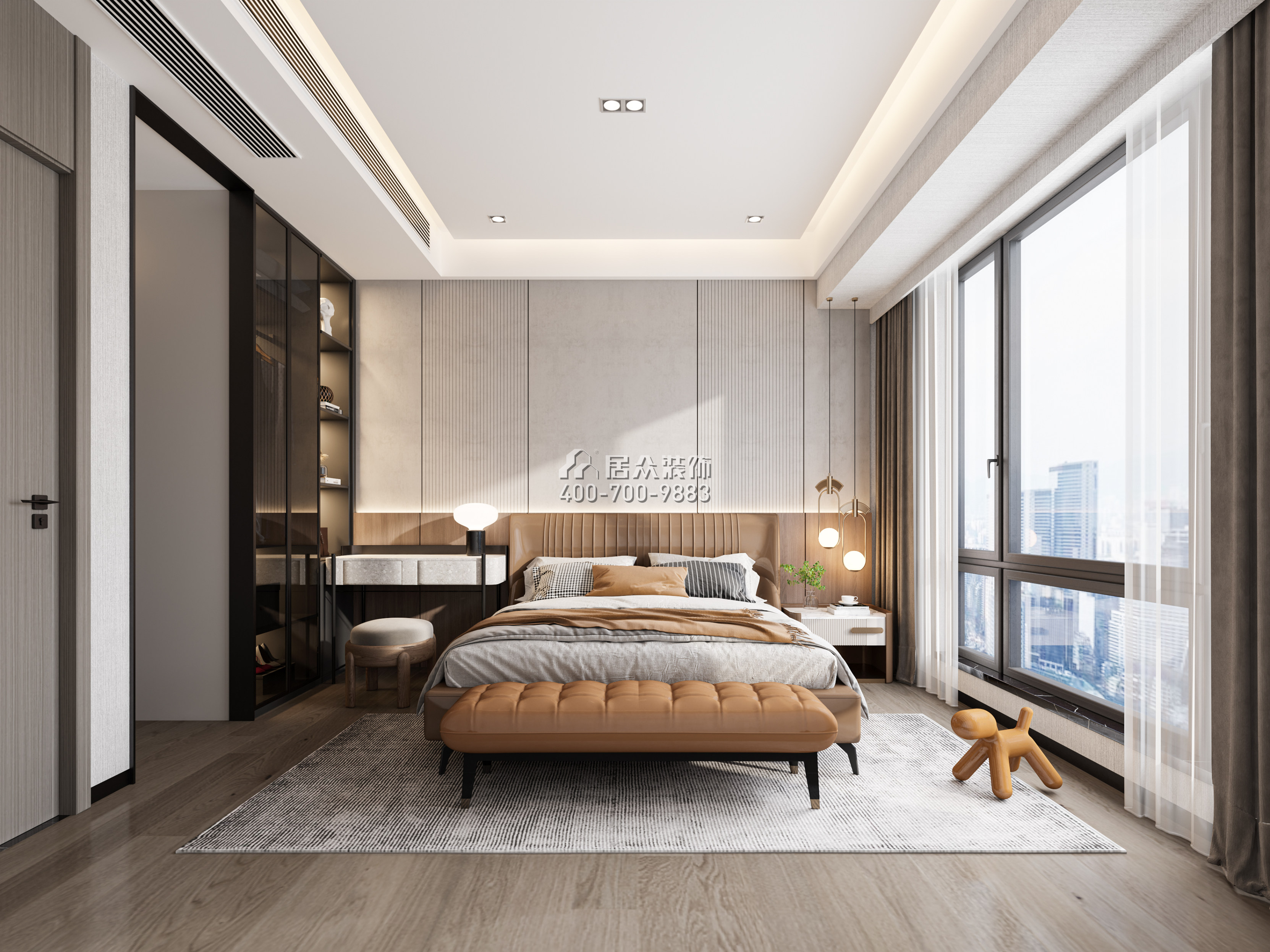 云玺锦庭130平方米现代简约风格平层户型卧室装修效果图