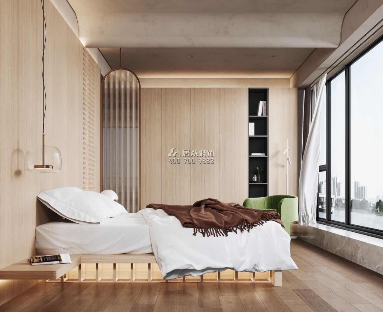 海洋半岛190平方米现代简约风格平层户型卧室装修效果图