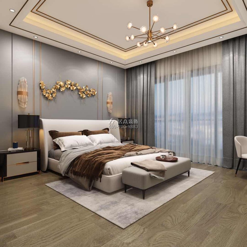 蘭江山第二期313平方米中式風格平層戶型臥室裝修效果圖