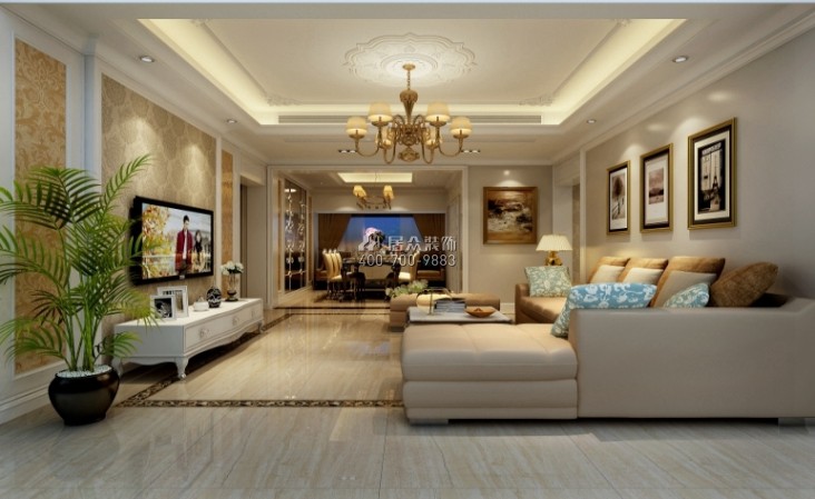 紫金家园180平方米欧式风格复式户型客厅装修效果图