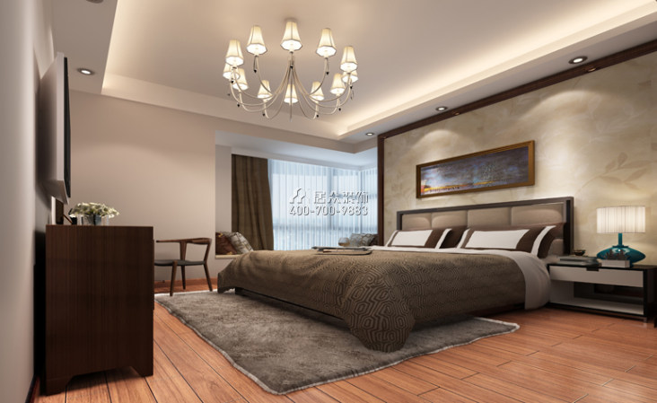 凯景中央首座126平方米中式风格平层户型卧室装修效果图