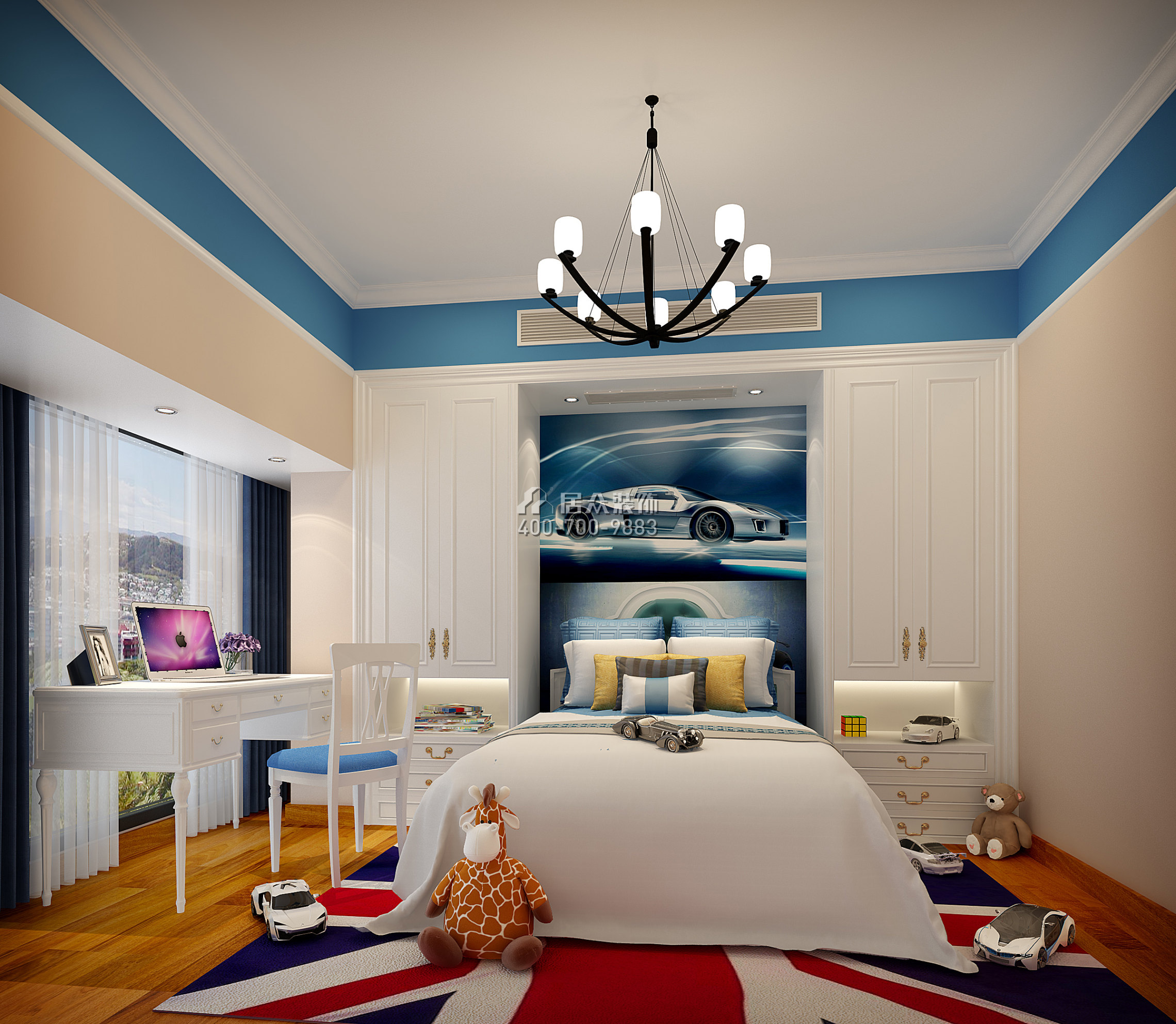 虹湾花园160平方米欧式风格平层户型卧室装修效果图