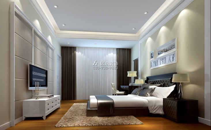 龙湖湘风原著360平方米中式风格别墅户型卧室装修效果图