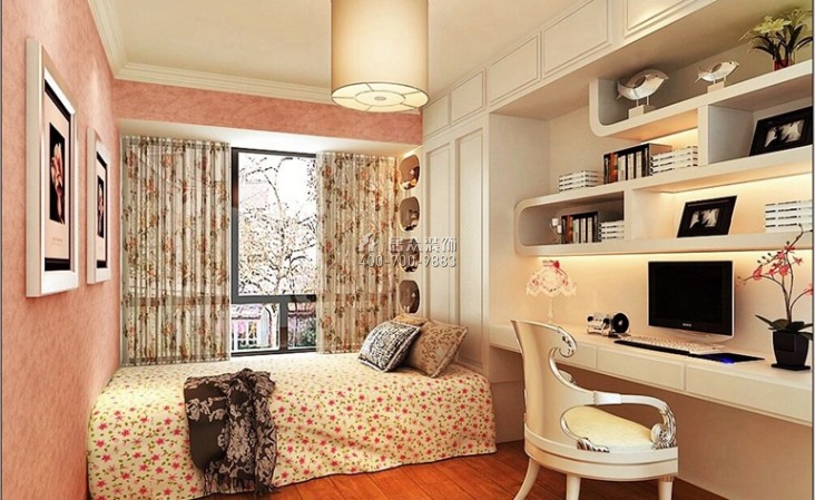 海亮紅璽臺158平方米歐式風格平層戶型臥室裝修效果圖
