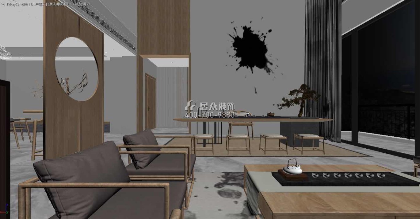 中海银海湾460平方米中式风格复式户型客厅装修效果图