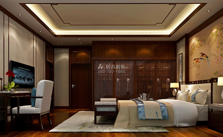 锦绣银湾450平方米中式风格别墅户型卧室装修效果图