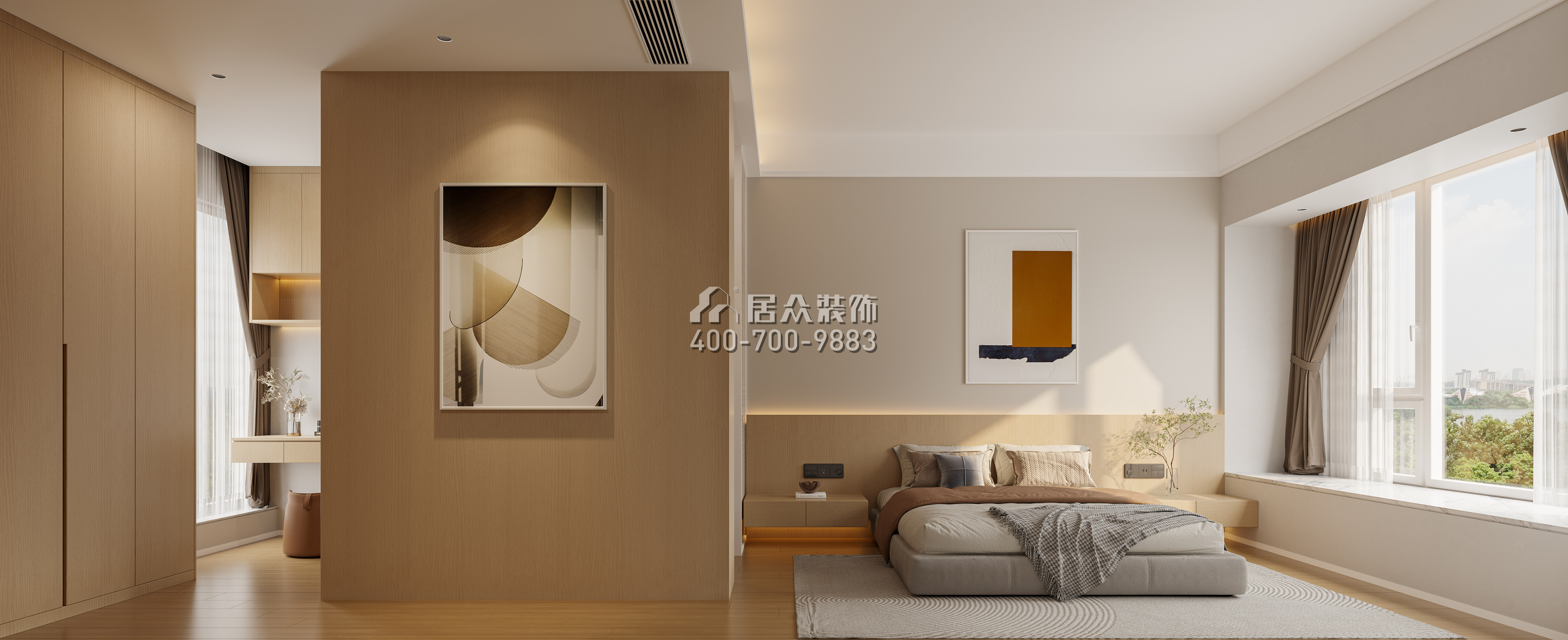 海印長城136平方米現代簡約風格平層戶型臥室裝修效果圖