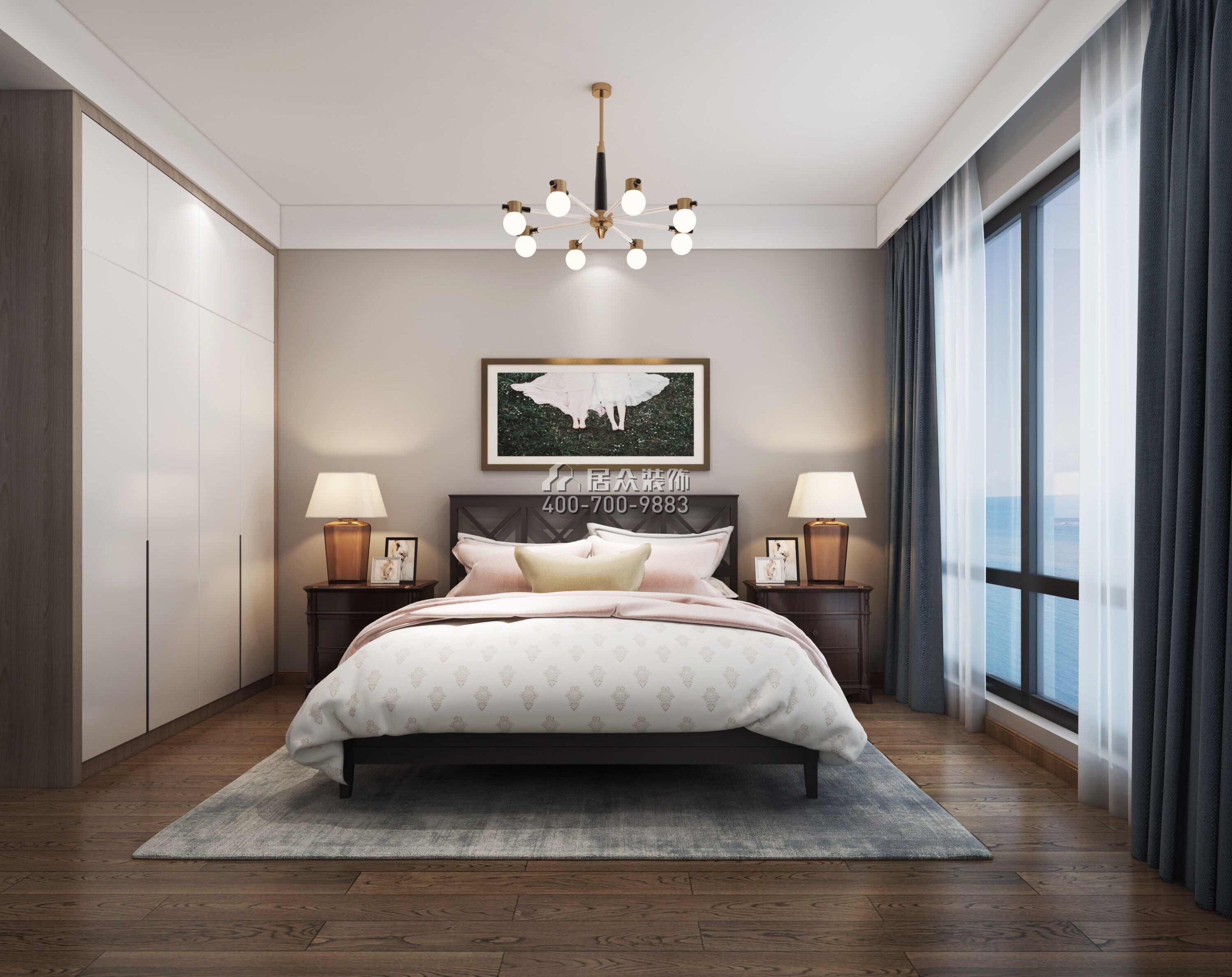 碧海云天200平方米現代簡約風格平層戶型臥室裝修效果圖