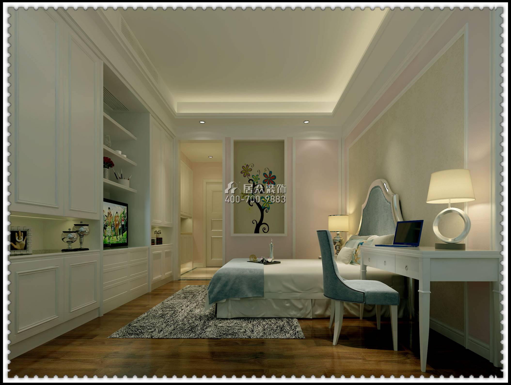 247平方米中式风格平层户型卧室装修效果图