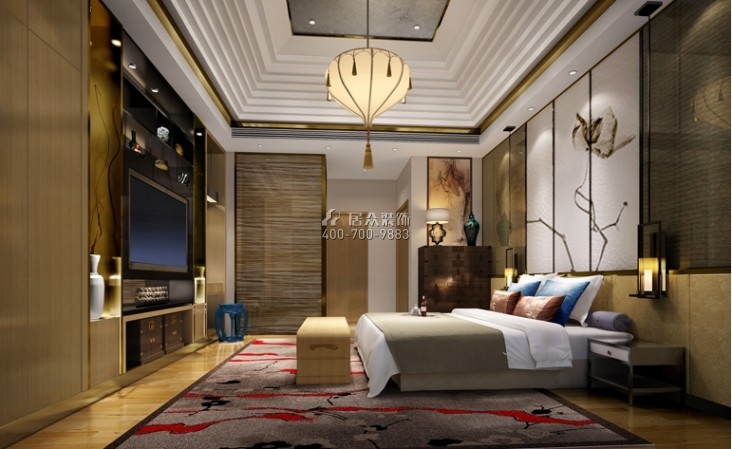 中海原山393平方米中式风格别墅户型卧室装修效果图