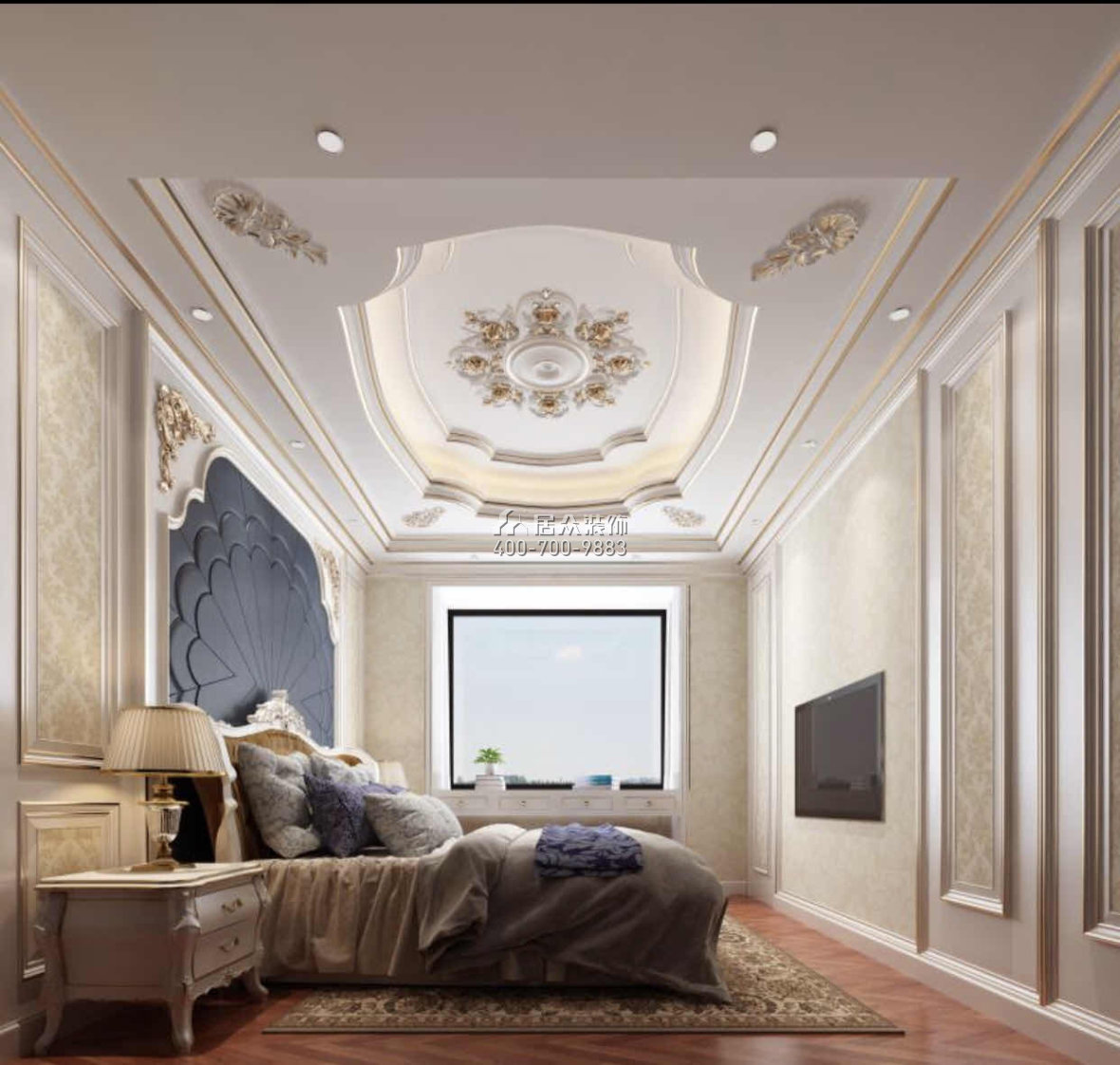 新圩自建别墅580平方米欧式风格别墅户型卧室装修效果图