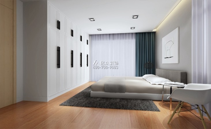 宏达世纪丽景155平方米现代简约风格平层户型卧室装修效果图