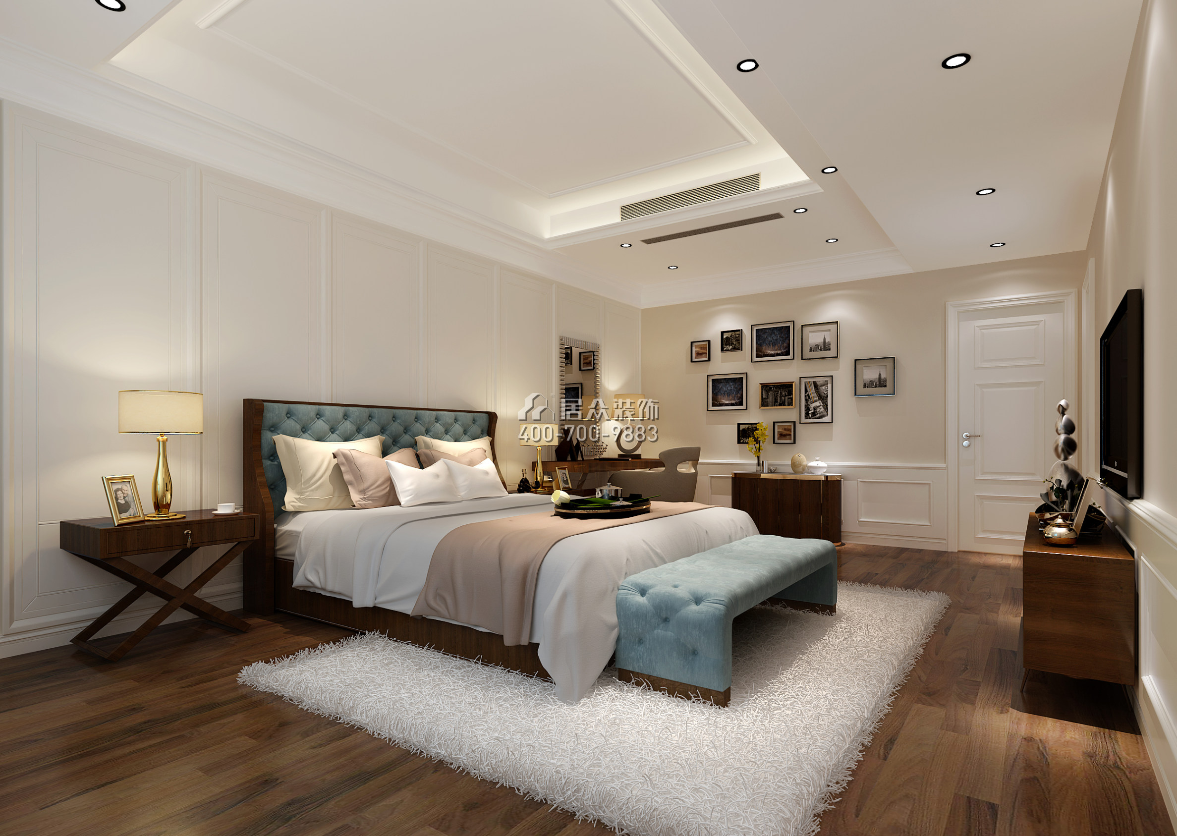 保利東灣東御190平方米歐式風格平層戶型臥室裝修效果圖