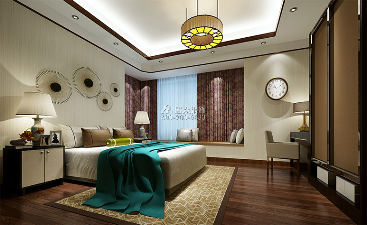 碧桂园380平方米中式风格平层户型卧室装修效果图