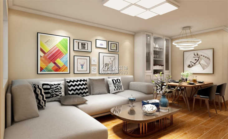 彩天怡色70平方米現代簡約風格平層戶型客廳裝修效果圖