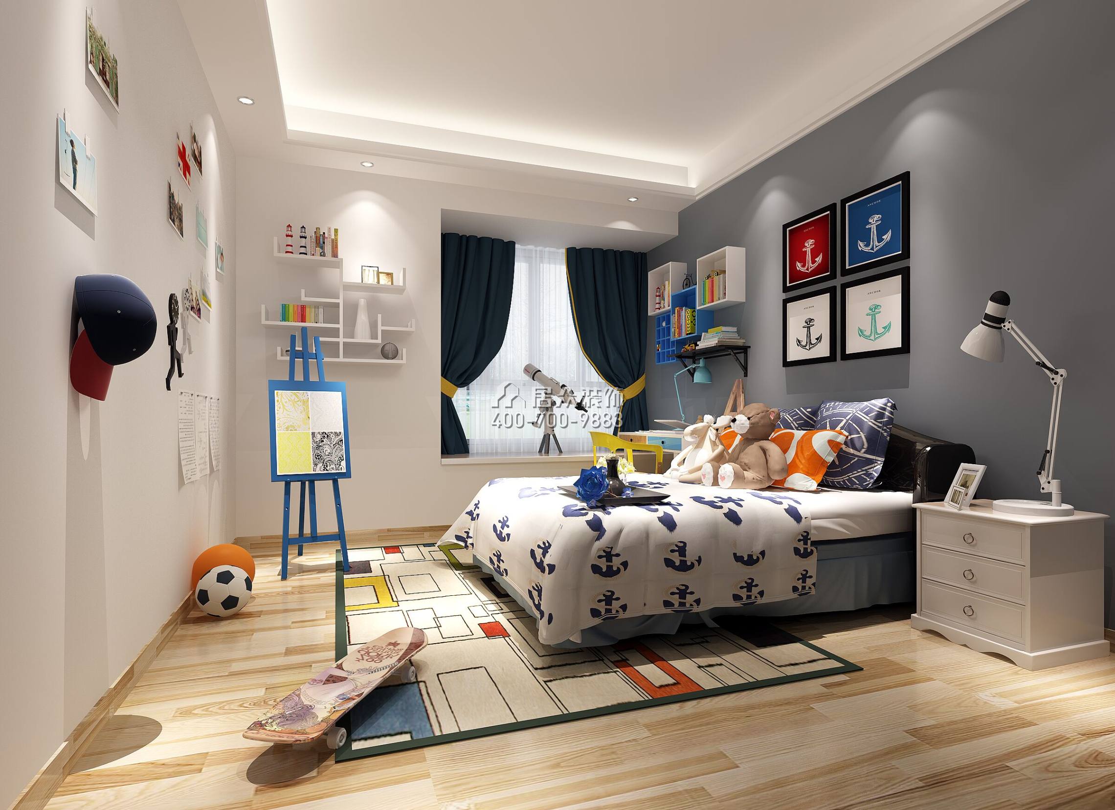天譽190平方米現代簡約風格平層戶型兒童房裝修效果圖