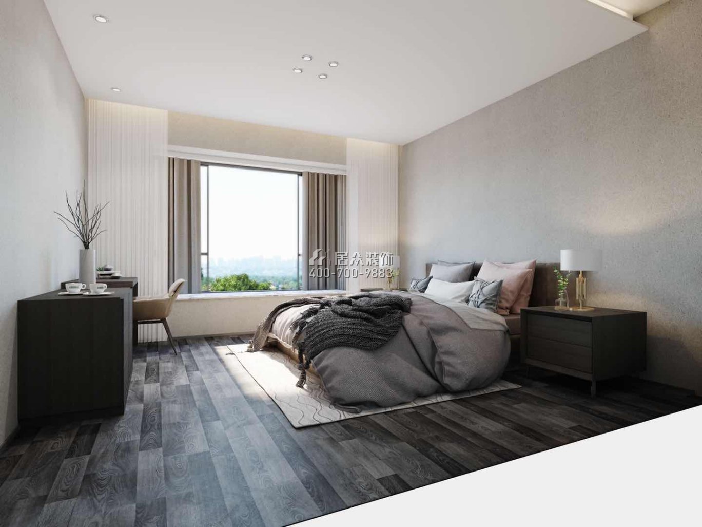 三湘海尚176平方米现代简约风格平层户型卧室装修效果图