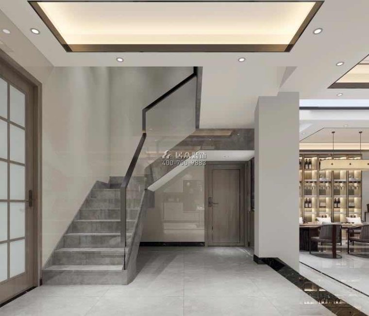 新世纪领居450平方米中式风格别墅户型楼梯装修效果图