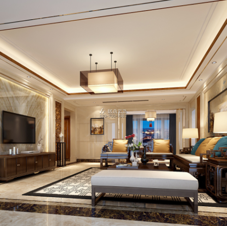 22世纪勤诚达220平方米中式风格平层户型客厅装修效果图