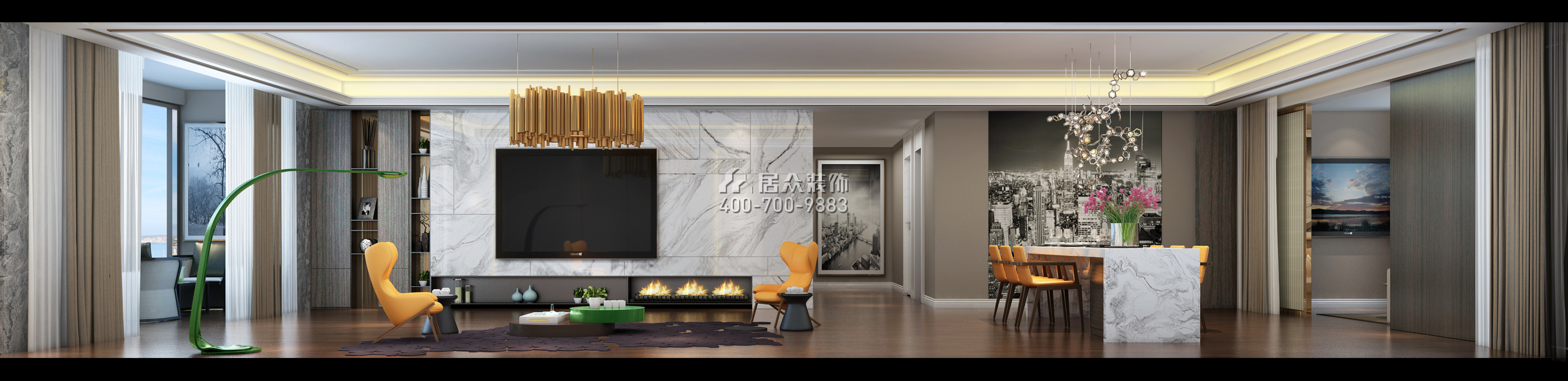 融科紫檀250平方米其他風格平層戶型客廳裝修效果圖