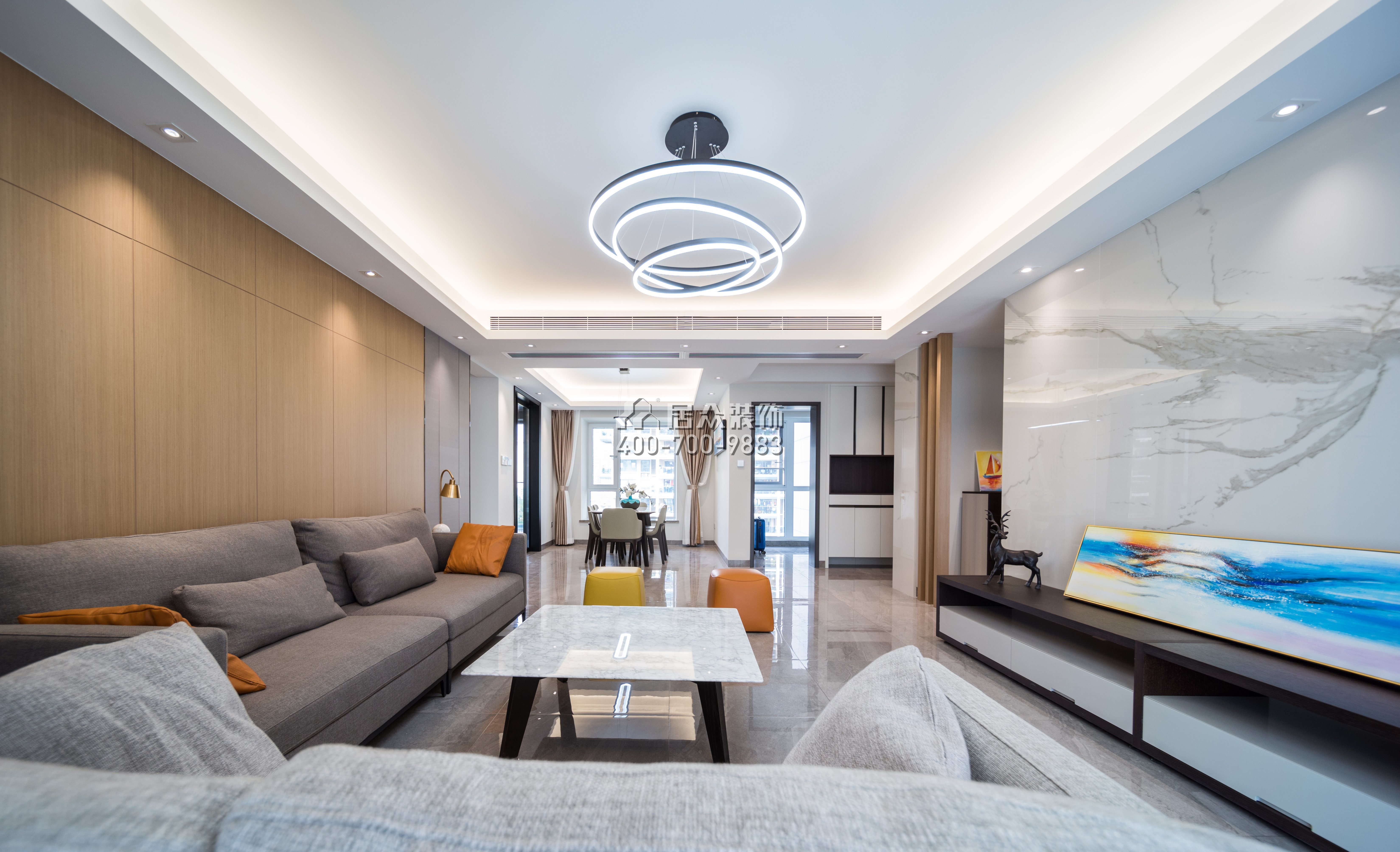 三湘海尚花园一期178平方米现代简约风格平层户型客厅装修效果图